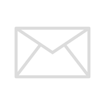White envelope icon for email message isolated on transparent background art