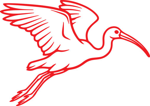 Scarlet ibis logo red on white background