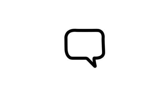 Typing message bubble dot chat icon animation on white and black background 4k video.
