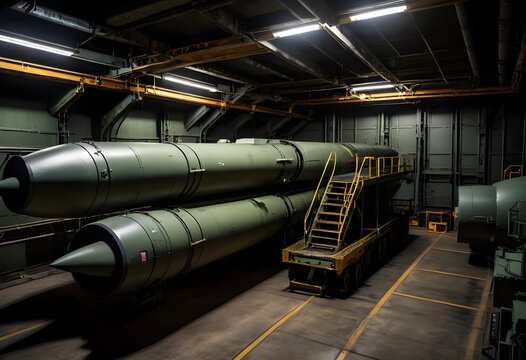 Three ballistic missiles in underground storage facility