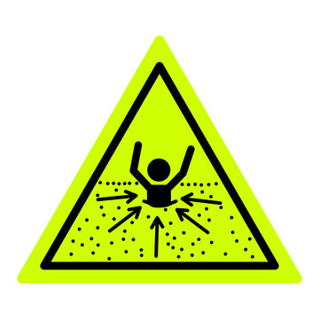 Quicksand hazard warning sign or icon