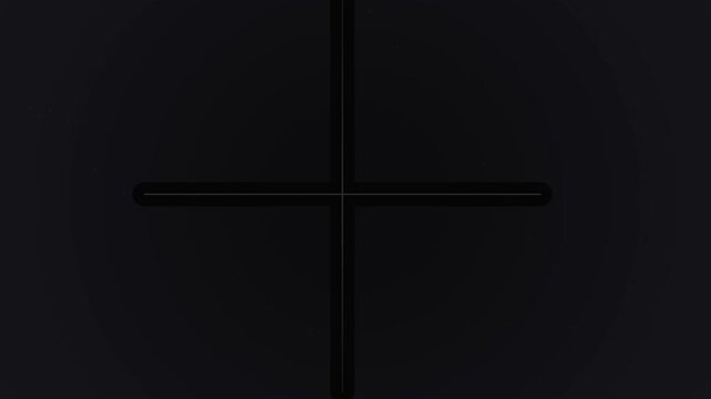 Abstract dark background with a rotating illuminated geometric cross