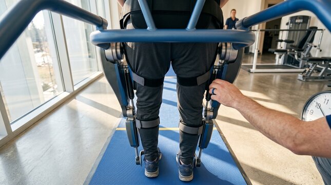 Patient POV during robotic gait rehabilitation step training
