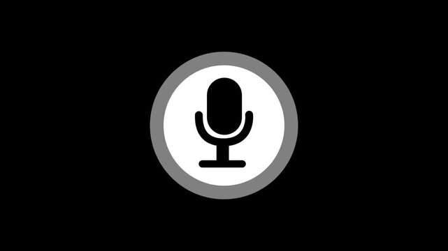 Abstract a glow microphone Voice recording animation. Voice recording podcast mic icon 4k animation.