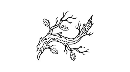 Obraz premium Corporate Minimalist Black and White Branch with Leaves for Business Presentations and Branding