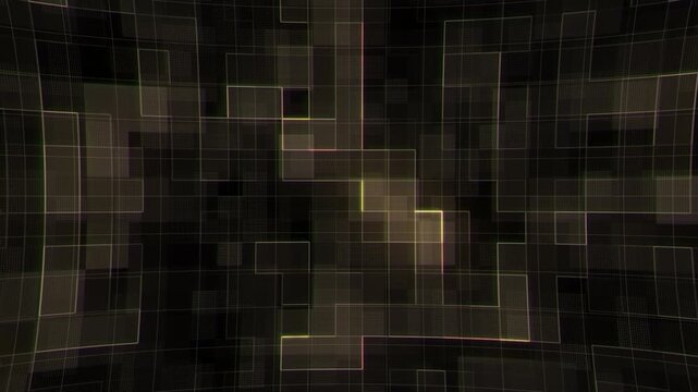Dynamic grid animation with glowing squares pulsing, perfect for tech backgrounds and modern presentations or futuristic design projects