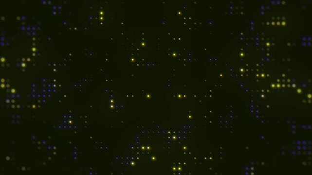 Dynamic glowing dot matrix background with soft bokeh lights creating a modern tech vibe, perfect for technology or futuristic concepts