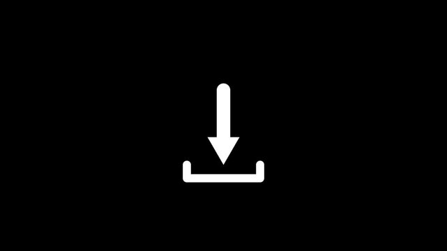 Download icon animation video. Blue animated arrow, cloud, folder, file, document, animated arrow, download button icon.
