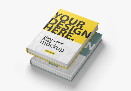 Stack of two Hardcover Books Mockup