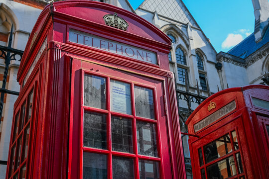 Traditional Red Telephone Boxes in London