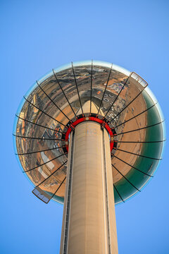 Brighton i360 Observation Tower Reflecting Seafront
