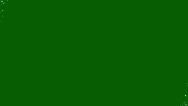 White glittering and border frame alpha channel animation, white frame glowing lights sparkle bokeh effects background, glittering rectangle animation on green background Seamless loop, 4 video