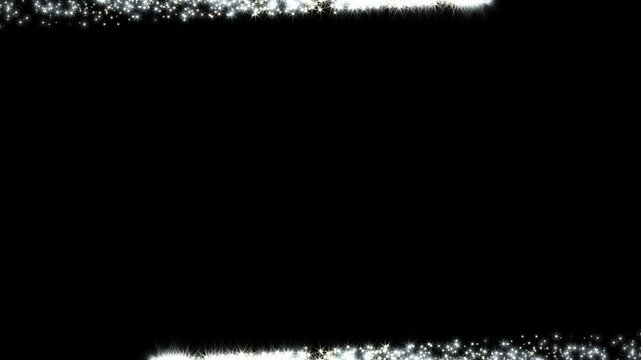 White glittering and border frame alpha channel animation, white frame glowing lights sparkle bokeh effects background, glittering rectangle animation on Transparent background Seamless loop, 4 video