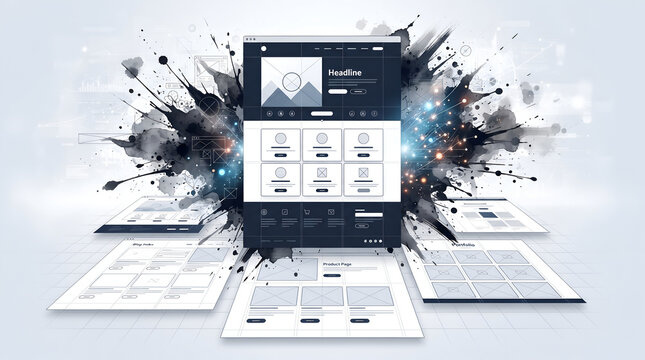 Creative UI UX Website Wireframe Templates and Web Development Concept
