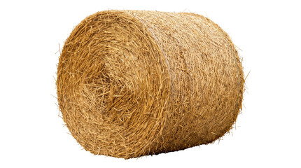 Large round hay bale for farm agriculture use isolated on transparent background png rural harvest icon. © Isolated_png