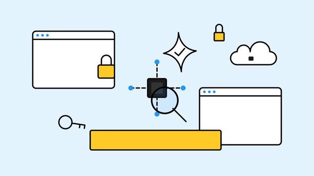 Secure cloud computing and data protection concept illustration.