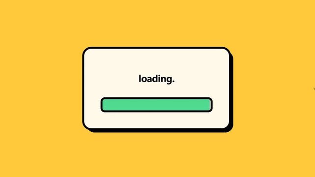 Modern loading progress bar on yellow background graphic design.