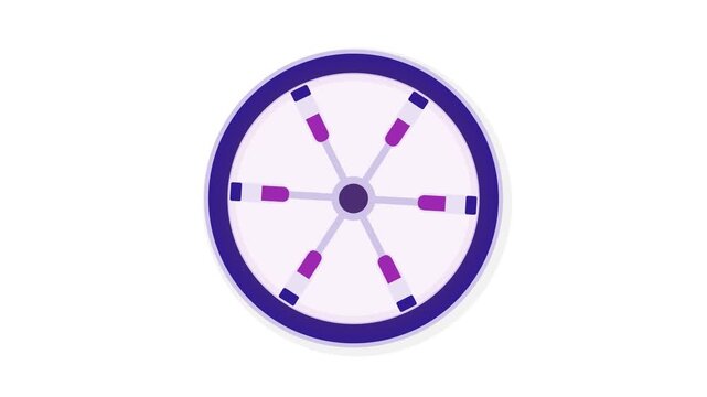 Minimalist purple clock face with radial symmetry design.