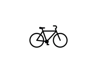 Fototapeta premium Simple Black Bicycle Silhouette On White Background Minimalist Line Art Illustration Of A Two Wheeled Vehicle bike cycling