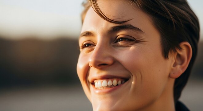 Smiling person portrait outdoor