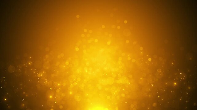Golden bokeh glow background soft amber light, floating particles, warm gradient, bright festive depth