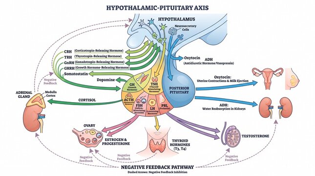 Hypothalamic Pituitary Axis Endocrine System Diagram