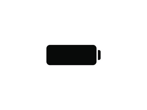 Black battery silhouette on a white background a simple representation of power depletion energy charge depleted low empty