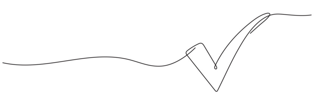 One Line Check Mark, Editable Line.