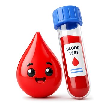 Blood test 3d rendering isolated on white background cartoon plastic style icon