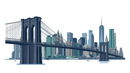 Fototapeta premium Brooklyn Bridge and Manhattan Skyline, New York City, USA