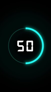 Futuristic countdown timer ring glows Countdown timer shows thirty This countdown timer ring with number 30 provides a professional digital clock visual for high tech media