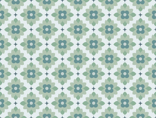 Fototapeta premium Cute Abstract Floral Seamless Pattern. Vector Art Deco Flower background.