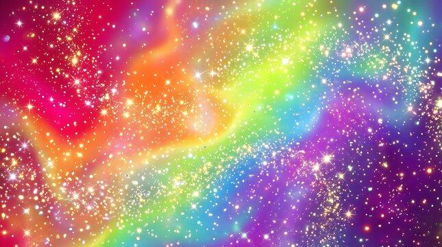 Vibrant cosmic nebula explosion colorful space art.