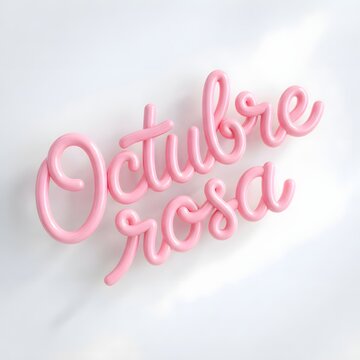 Pink neon sign with the text octubre rosa representing breast cancer awareness month to promote health education and support for patients during the month of october