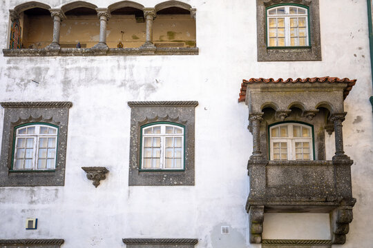 Picturesque architectural details in the city of Guarda, Portugal