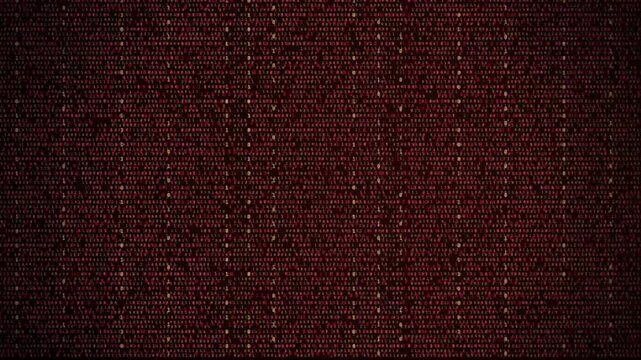 Red digital code cascading on dark background vertical scroll, centered view, code rain, repeating pattern