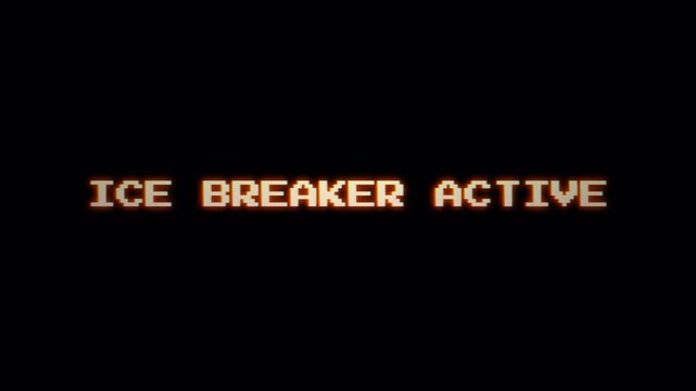 Retro 8 Bit Cyber Security Ice Breaker Active Status Animation RGB alpha in 4k video