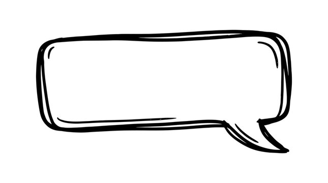 Hand drawn empty speech bubble for text placement.