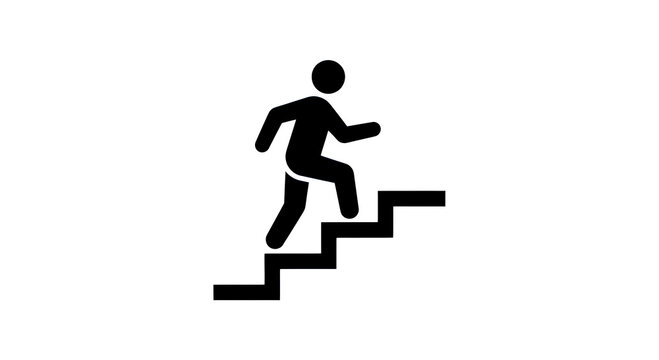 person climbing stairs