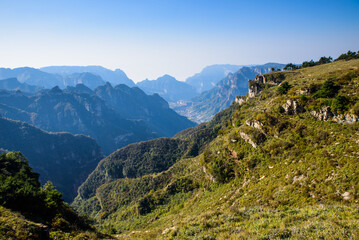 Obraz premium Natural Scenery of Wangmangling Scenic Area in the Southern Taihang Mountains, Lingchuan, Jincheng, Shanxi, China