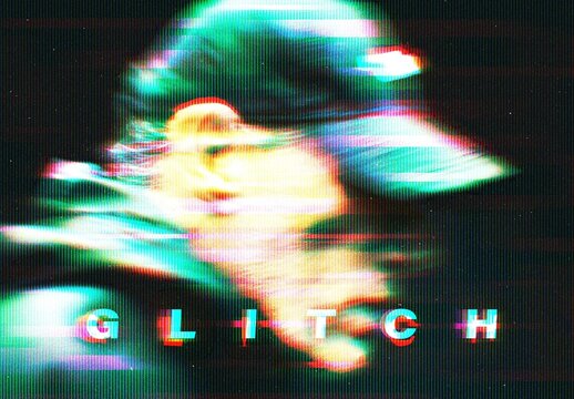 Screen Glitch Photo Effect For Poster And Social Media Design
