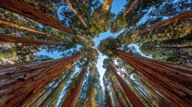 Towering Sequoia Giants Reaching Towards the Sky