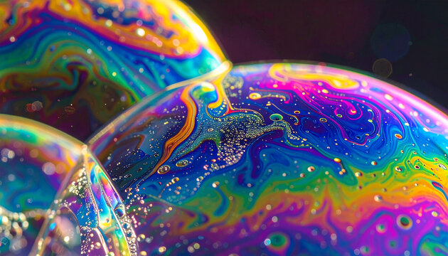Soap bubbles macro close up