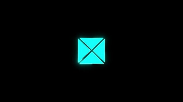 Minimal Email Envelope Icon Animation on Black Background. Digital Communication, Message and Mail Concept in 4K