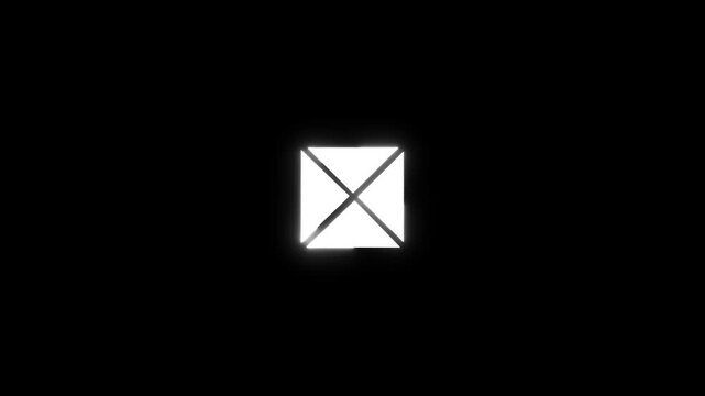 Minimal Email Envelope Icon Animation on Black Background. Digital Communication, Message and Mail Concept in 4K