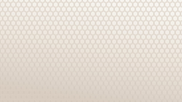Abstract White and Beige Hexagon Grid Pattern Seamless Metallic Background