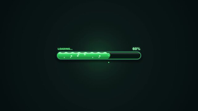 Liquid Slime Green Progress Bar Motion Graphic for UI Loading Animation