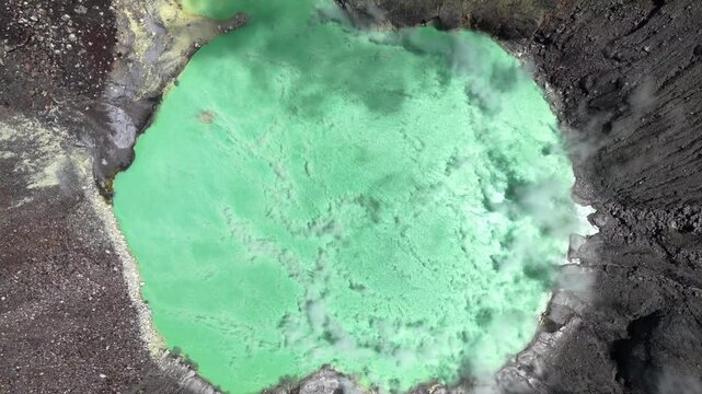 Santa Ana Volcano Crater Lake 4K Drone Footage
