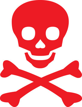 Crossbones skull mark flat vector illustration ( danger / warning)