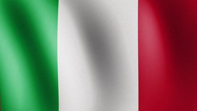 Italy flag waving, close-up of Italy national flag, animated flag 4k video background